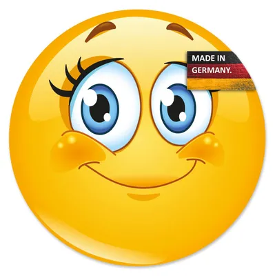 Produktbild von Mauspad mit Smile-Motiv Lady I Ø 22 cm rund I Happy Mousepad in Standard-Größe, rutschfest I Wimper Grinsen Smile I gelb süß I dv344