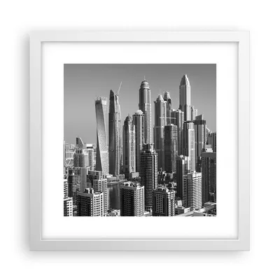 Produktbild von Gerahmtes Poster - Weißer Rahmen - Wolkenkratzer Fotografie Dubai - 30x30 cm - Wand Bild - Wanddeko - Wandbilder - Kunstposter - Wandposter - Bilderrahmen - Bilder - Kunstdruck - P2WAC30x30-4388