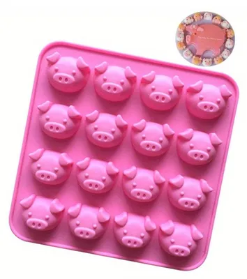 Produktbild von GKA Silikonform Gießform Glücksschweinchen Glücksschwein Schweinchen Form Schokoladenform Schokolade Fondantform Fondant Glück Schwein