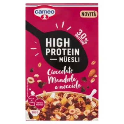 Produktbild von Cameo Protein-Müsli mit Schokolade, Mandeln und Nüssen 300 g