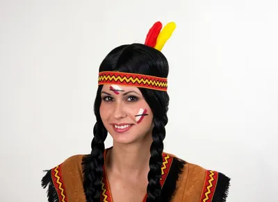 Produktbild von Indianer-Stirnband mit Federn, elastisch