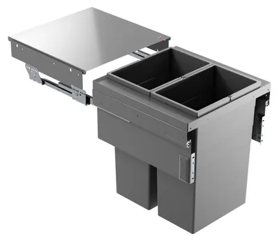 Image de Système de poubelles Hailo Euro-Cargo NT480 2x35 l 3619831 gris foncé