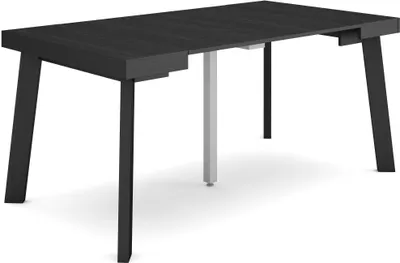 Produktbild von Ausziehbarertisch, 160x90x73cm, Für 8 Gäste, Hölzerne Beine, Schwarz