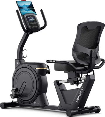 Produktbild von HOP SPORT® HS-5000L Liegeergometer für Zuhause mit Magnetwiderstand | Stationäres Fahrrad | Ergonomischer Sitz | leises Liegerad-Heimtrainer mit Apps