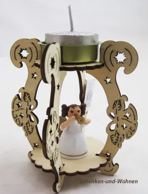 Produktbild von Laserholz-Teelichthalter Flöte ca. 12 x 8 x 8 cm
