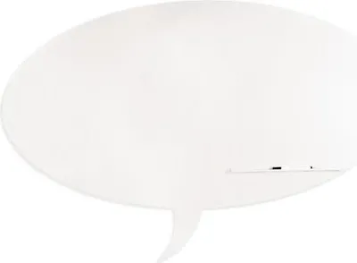 Produktbild von Symbol-Tafel Skinshape Sprechblase lackiert 75x115cm RAL 9010 reinweiß.