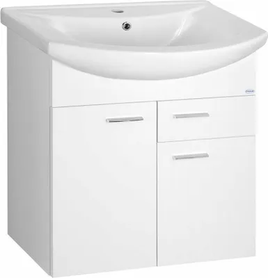Image de ZOJA Armoire basse 61,5x74x32cm, 2x porte, 1x tiroir, blanc