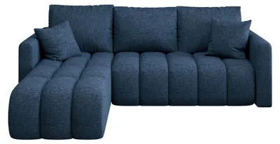 Produktbild von CORNERO Ecksofa mit schlaffunktion GARDA links dunkelblau Strickstoff Aragon 79 - Schlaffunktion, Bettkasten