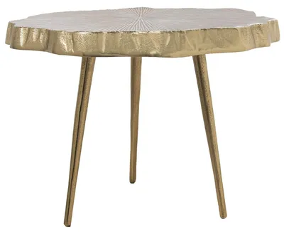 Bijzettafel aus Metall, Weiß/Gold, 50x50x35 cm