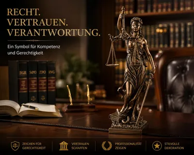 Produktbild von Justitia Figur 33 cm Göttin der Gerechtigkeit Statue mit Waage und Schwert BGB
