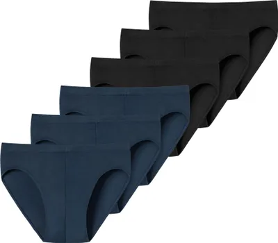 Zdjęcie produktu dla UNCOVER by SCHIESSER Herren Slip, 6er Pack - UNCOVER Bawełna, Supermini, Single Jersey Schwarz/Dunkelblau L