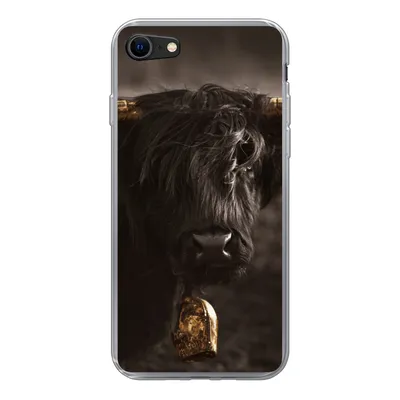 Produktbild von MuchoWow® Handyhülle Schutzhülle Hülle für iPhone 8 Schottischer Highlander - Fell - Schwarz Silikon Softcase Handy Hülle - Schutzhaube