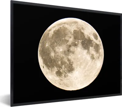 Produktbild von MuchoWow® Gerahmtes Poster Mond - Weltraum - Schwarz 80x60 cm - Poster mit Schwarzem Bilderrahmen Wandposter Rahmen Foto Bilder - Schwarzem - Mit Gestell