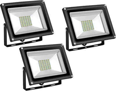 Produktbild von Greenmigo 3x 30W SMD Fluter Strahler Warmweiß Schwarz Aluminium Gehäuse IP65 Wasserdicht LED Lampe Wandleuchter Flulicht Flutbeleuchtung LED Gartenlampe Außenstahler