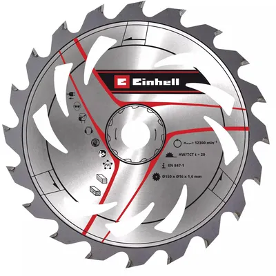 Immagine prodotto di Einhell Accessori per seghe circolari portatili Lama per sega HM Mit-Dü 150x16 Z20