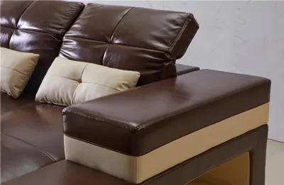 Immagine prodotto di Divano ad angolo in pelle suite soggiorno design divano moderno a L divano marrone