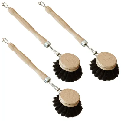 Produktbild von Abwaschbürsten Set, 3-teilig, Naturborsten, Holzgriff, für die Küche