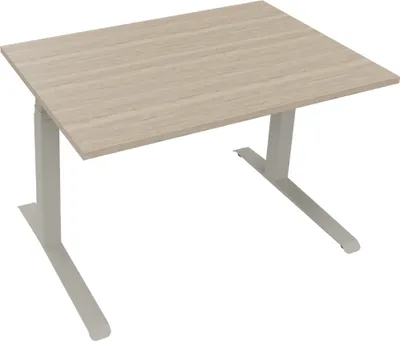 Produktbild von Sitz-/Stehtisch Kufe Doppels. Quad. B1200xT800xH645-1275 si/Eiche Nat