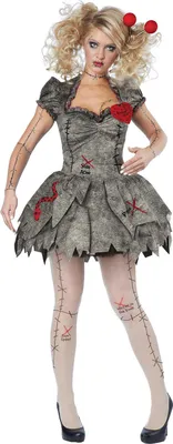 Produktbild von Voodoo Puppe Halloween Damenkostüm Ragdoll braun-rot - S (38/40)