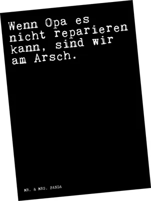 Produktbild von Mr. & Mrs. Panda Grußkarte Wenn Opa es nicht... - Schwarz - Geschenk, Postkarte, Großeltern, Postkarten, Sprüche, Papa, Ansichtskarten, Ansichtskarte, Fotokarte, bester
