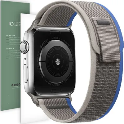 Produktbild von Tech-Protect Nylon Apple Watch 4 / 5 / 6 / 7 / 8 / 9 / Se (38 / 40 / 41 Mm) Grau/Blau