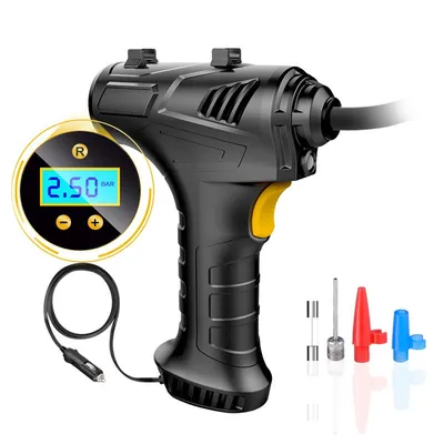 Produktbild von Kabellose Auto Luftpumpe, 7,4V, 120W, LCD Display, LED Notlicht, Automatische Abschaltung, Tragbar, Auto, Motorrad & Fahrrad
