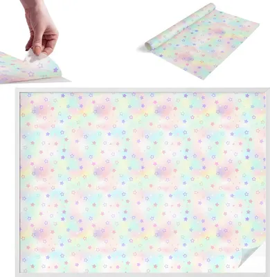 Zdjęcie produktu dla Folia zapewniająca prywatność - 146x200 cm - kolorowe szkło / witraż - nieprzezroczysta i dekoracyjna - samoprzylepna dekoracyjna folia szklana - ochrona przed promieniowaniem UV, łatwa w montażu - tęczowy wzór
