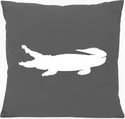 Produktbild von Huuraa Kissen Krokodile Silhouette 40x40cm mit Füllung Steel Grey Baumwolle Dekokissen Geschenkidee