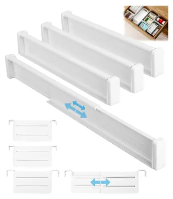 Produktbild von Schubladenorganizer 4 Stück Verstellbare Schubladenteiler Erweiterbare Schubladentrenner für Küche, Büro und Kommode 32–56 cm