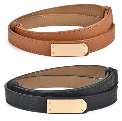 Image de Ceinture en cuir pour femmes, ajustable avec une boucle en métal