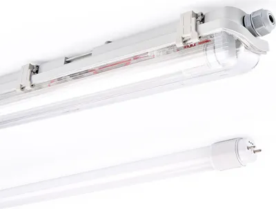 Produktbild von LED Feuchtraumleuchte Eco Wannenleuchte 120cm 1 x 18W T8 Röhre 1800lm Neutralweiß 4000K IP65