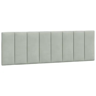 Image de Coussin de tête de lit Hanko gris clair 160 cm velours