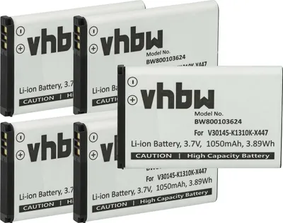 Produktbild von vhbw 5x Akku kompatibel mit Siemens Gigaset SL910H, SL910, SL910A schnurlos Festnetz Telefon (1050 mAh, 3,7 V, Li-Ion)