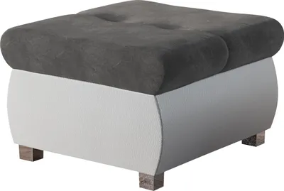 Produktbild von MIRJAN24 Polsterhocker Orkan Klein, Moderne Sitzhocker vom Hersteller, Holzkonstruktion, 60x60x39 cm (Farbe: Soft 017 + Casablanca 2315)