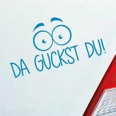 Produktbild von Auto Aufkleber Da guckst du! Augen wundern 19,4x10 cm Hellblau Sticker Heckscheibenaufkleber