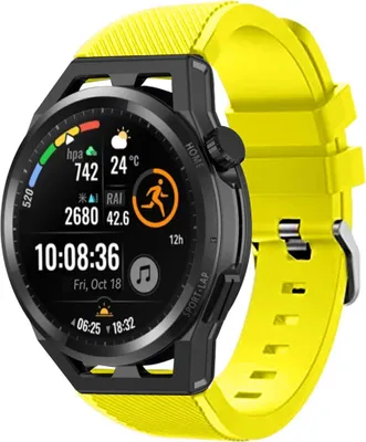 Produktbild von Strap-it Huawei Watch GT Schnallenarmband Silikon (Gelb)
