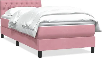 Obrázok produktu pre vidaXL Box spring posteľ s matracom ružová 90x210 cm zamat