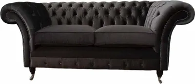 Zdjęcie produktu dla Tekstylna sofa Chesterfield 2 osobowa tapicerka luksusowa kanapa z tkaniny