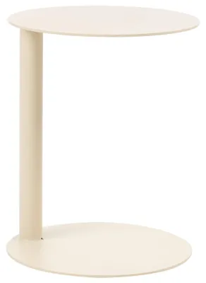 Produktbild von BELIANI Beistelltisch Beige Metall Rund ⌀ 40 cm Wetterfest mit Standfuß Modernes Design Salontisch Loungetisch für Outdoor Garten Balkon Terrasse