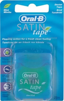 Produktbild von Oral B Zahnseide Satintape blau Blisterkarte 1 St