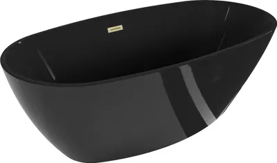 Produktbild von Mexen Eris freistehende Badewanne 170 x 80 cm, schwarz, mit gebürstetem Goldüberlauf - 53441708070-55