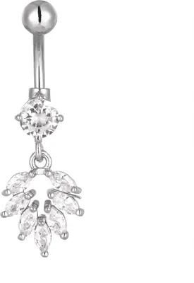 Produktbild von Karisma Edelstahl Bauchnabelpiercing Anhänger Banana Zirkonia - HB178 - Roségold