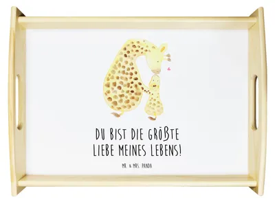 Produktbild von Mr. & Mrs. Panda Servier Tablett Giraffe Kind - Weiß - Geschenk, getränketablett, Tochter, Serviertablett, Lieblingsmensch, Wildtiere, Dekotablett, sofatablett, Sohn
