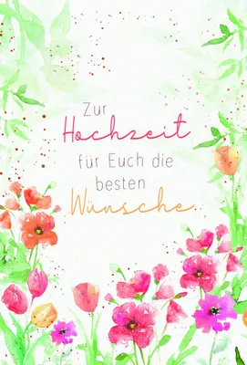 Produktbild von Hochzeit - Glückwunschkarten im Format  11,5 x 17 cm - Blumen und