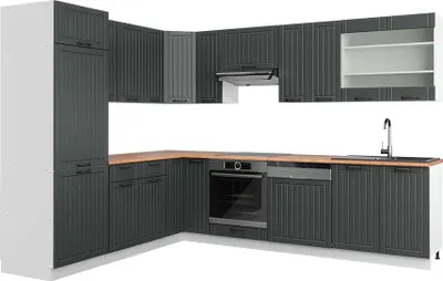 Immagine prodotto di Cucina angolare completa Vicco Fame-Line Grigio scuro/Bianco 287 x 227 cm, PL Rovere, Model 42596
