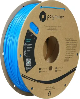 Produktbild von Polymaker PD01005 PolyFlex TPU-95A Filament, flexibles TPU, 1,75 mm, 750 g, blau, 1 Stück.