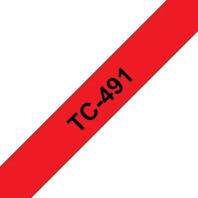 Produktbild von Brother TC-491 Etiketten erstellendes Band Schwarz auf rot