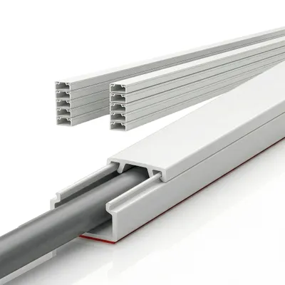 Produktbild von Floordirekt Kabelkanal Oskar 10 x 1m, Kabelleiste selbstklebend, Kabelabdeckung Weiß für Wand, Schreibtisch, Wohnzimmer, Büro & Homeoffice - 20x10mm
