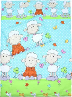 Produktbild von 2 teilige Baby Kinder Bettwäsche 100% Baumwolle - Primawela - 22. Schaf Türkis