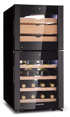 Obrázok produktu pre Klarstein chladnička na syr a víno, sklenené dvere, LED, vlhkomer, 12-23 °C, 89l